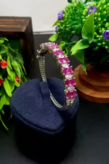 Maroon Indian Jewellery American Diamond Rose Polish Long Hangging Dangler Earrings for Women Wedding