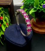 Maroon Indian Jewellery American Diamond Rose Polish Long Hangging Dangler Earrings for Women Wedding