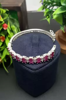 Maroon Indian Jewellery American Diamond Rose Polish Long Hangging Dangler Earrings for Women Wedding