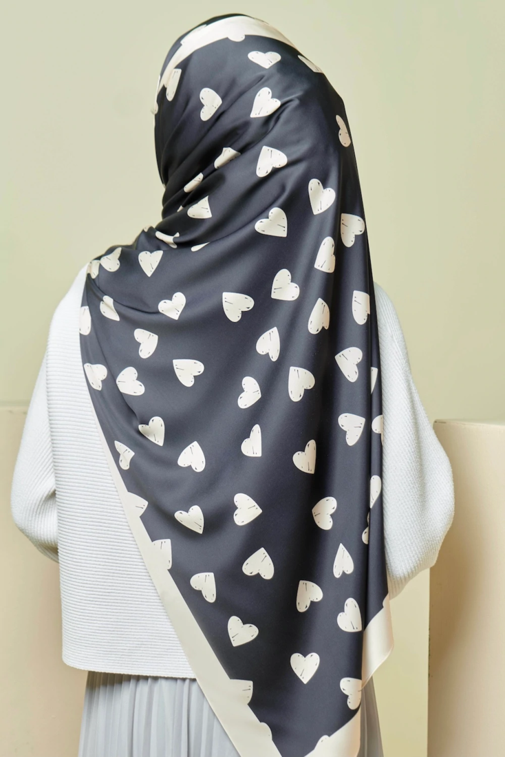 JSDC Casual Wear Printed Heart Shape Scarf
