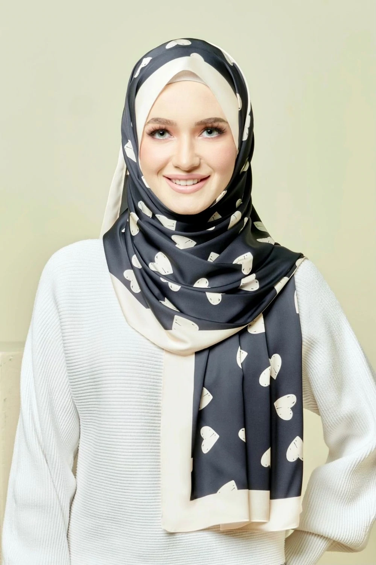 JSDC Casual Wear Printed Heart Shape Scarf