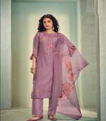 Lavender embroidery stitched churidar suits churidar salwar suits