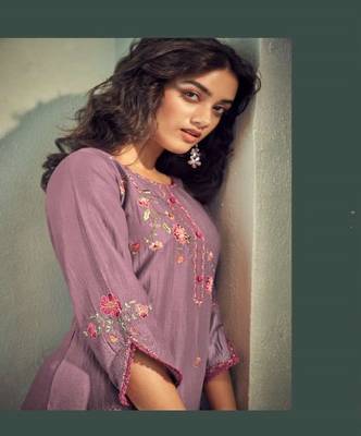 Lavender embroidery stitched churidar suits churidar salwar suits 2