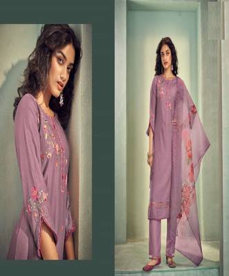 Lavender embroidery stitched churidar suits churidar salwar suits 3
