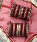 Maroon bangles-and-bracelets