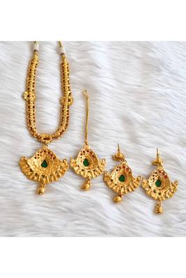 Antique kemp-green necklace set dj-01948 3