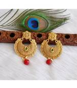 Antique royal green-red bali earrings dj-01879