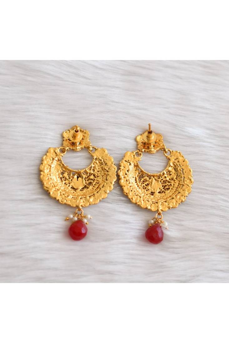 Antique royal green-red bali earrings dj-01879