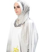 JSDC Off-White Color Polkadot Printed Scarf HIjab For Women
