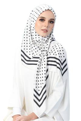 JSDC Polkadot White Color Printed Scarf Stole 1