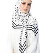 JSDC Polkadot White Color Printed Scarf Stole