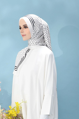 JSDC Polkadot White Color Printed Scarf Stole 3