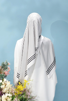 JSDC Polkadot White Color Printed Scarf Stole 4