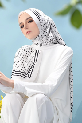 JSDC Polkadot White Color Printed Scarf Stole 5