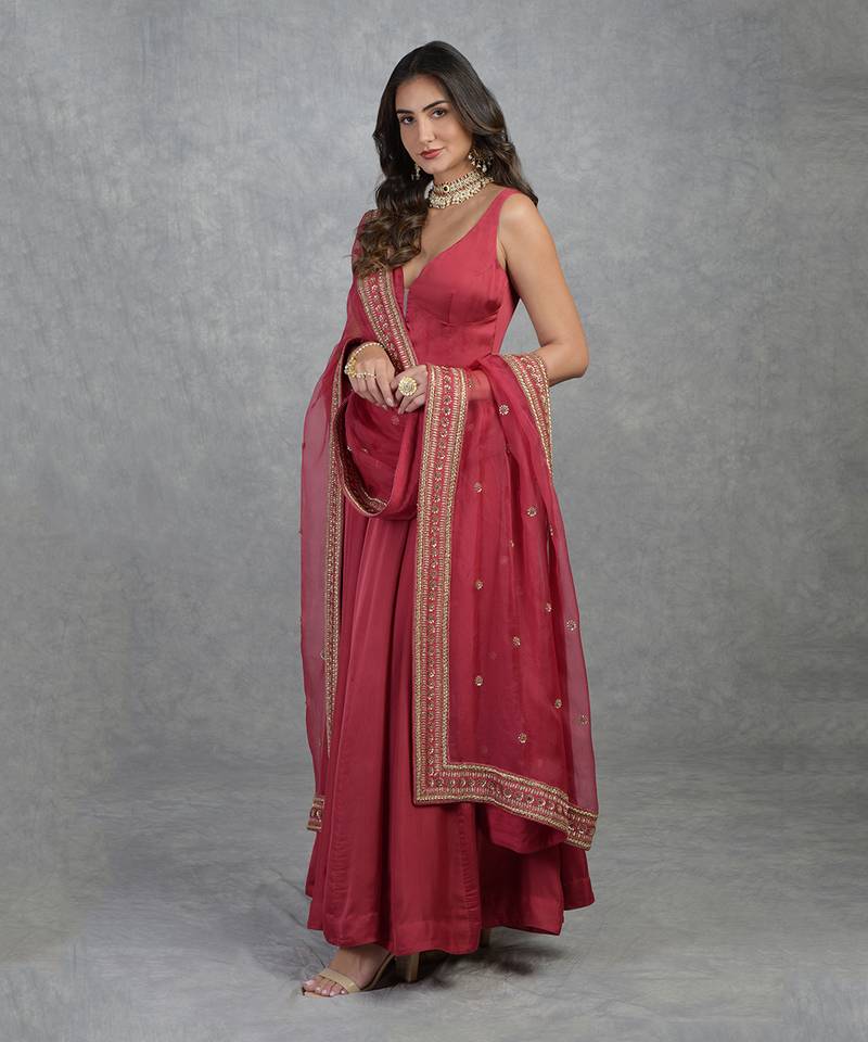 Dabka Zardozi Hand Embroidered Anarkali Set