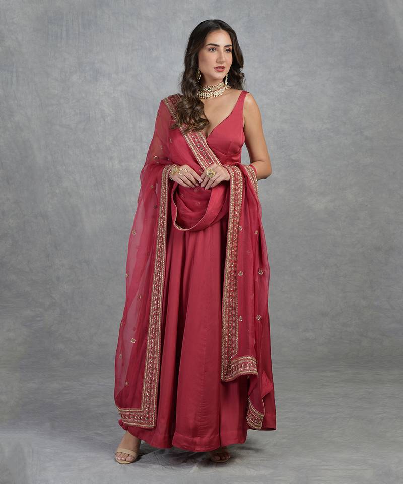 Dabka Zardozi Hand Embroidered Anarkali Set