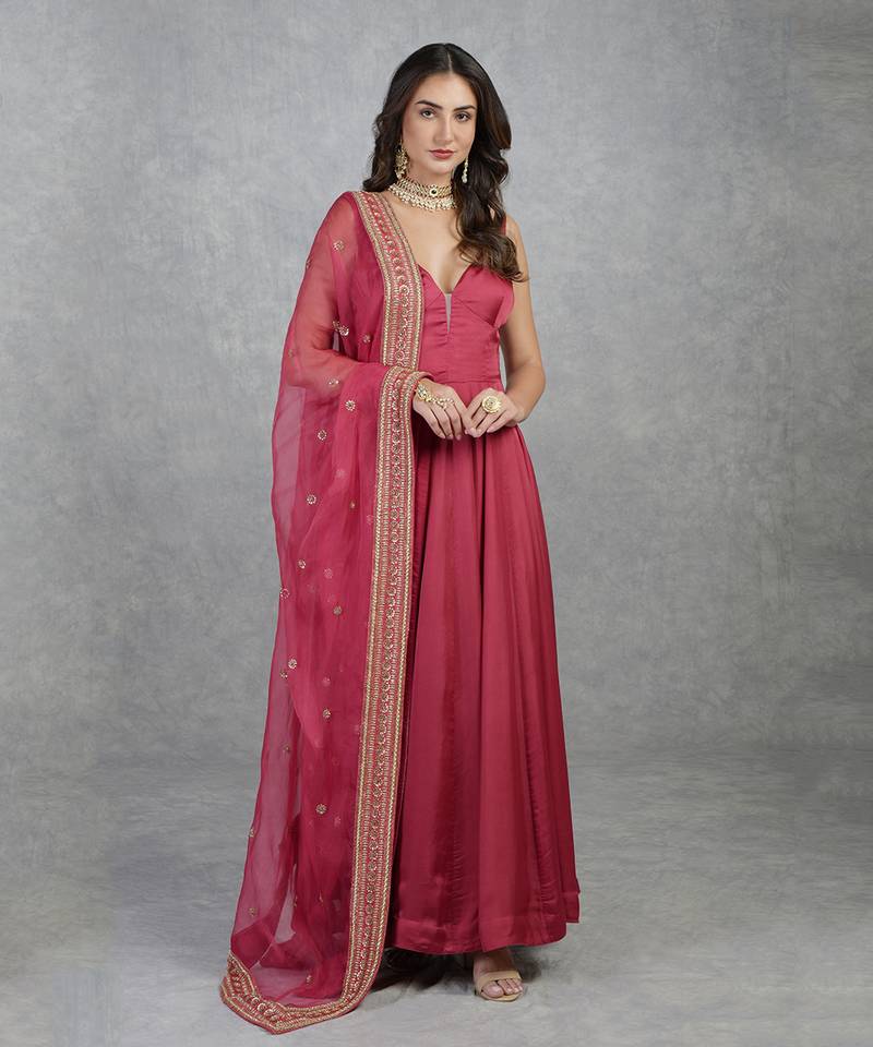 Dabka Zardozi Hand Embroidered Anarkali Set