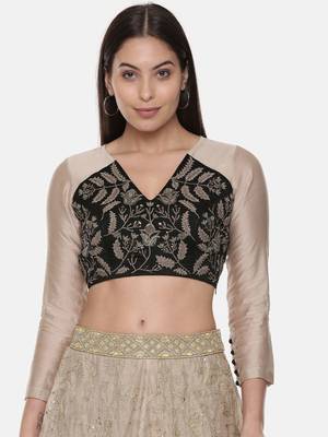 Silk Chanderi Embroidered Blouse 1