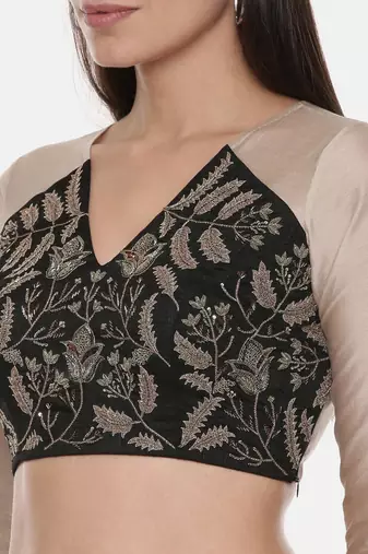 Silk Chanderi Embroidered Blouse