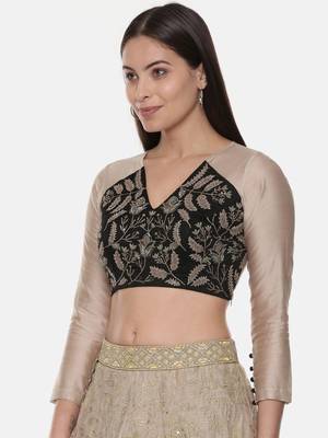 Silk Chanderi Embroidered Blouse 3