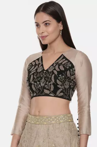 Silk Chanderi Embroidered Blouse