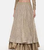 Beige Gold Chanderi Embroidered Lehenga