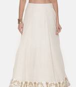 Ivory Silk Georgette Embroidered skirt 