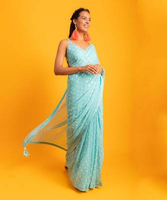 Carebbian mist- Saree & Blouse with Peticoat 2