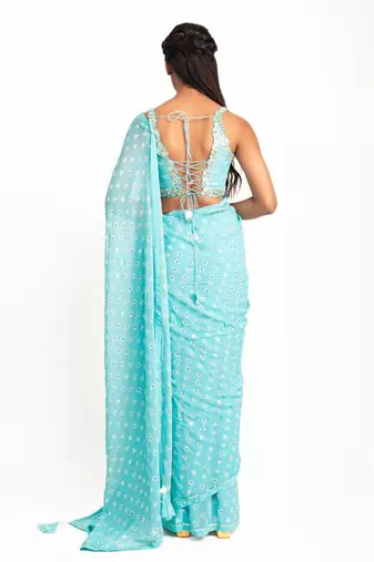 Carebbian mist- Saree & Blouse with Peticoat