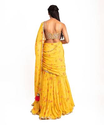 Tequila sunrise-  Saree With Blouse 3