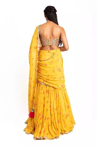 Tequila sunrise-  Saree With Blouse