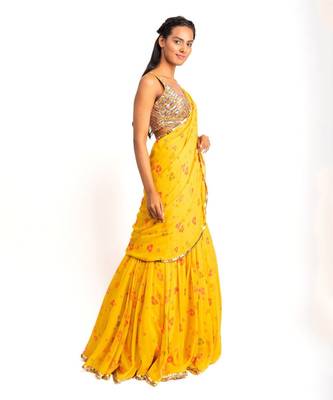 Tequila sunrise-  Saree With Blouse 4