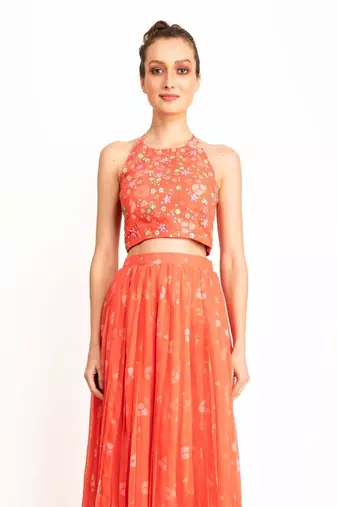 Peach Belini Top and Skirt