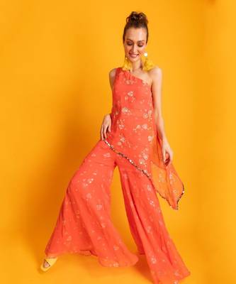 Cosmopolitan Peach Sharara Set 2