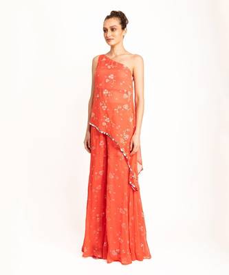 Cosmopolitan Peach Sharara Set 1