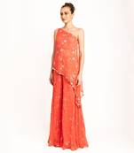 Cosmopolitan Peach Sharara Set