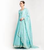 Ocean Breeze Blue Anarkali Gown