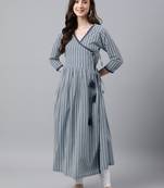 White printed cotton ethnic-kurtis