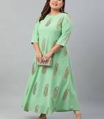 XL LOVE by Janasya Light-grey printed crepe diwali-kurtis