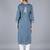 Grey embroidered cotton chikankari-kurtis