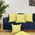 Mezposh Lemon Yellow & Off White Diamond Embroidered Cotton Acrylic Cushion Covers (16"x16") Set of 5
