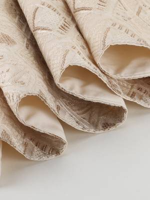 Mezposh Groove Cream & Gold Faux Silk Harlequin Embroidered Runner (6 Seater) 5
