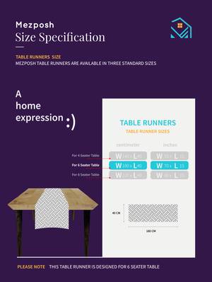 Mezposh Stave Pink, White & Multi Cotton Acrylic Geometric Striped  Runner (6 Seater) 7