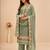 Olive Green Floral Embroidered Salwar Kameez Suit
