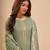 Olive Green Floral Embroidered Salwar Kameez Suit