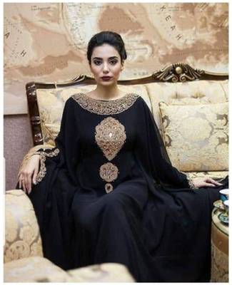 MODERN ABAYA KAFTAN FARASHA HAND ZARI WORK DRESS 1