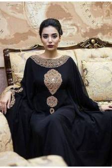MODERN ABAYA KAFTAN FARASHA HAND ZARI WORK DRESS