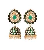Meenakari Traditional Jhumki With Pearl Earring For Women