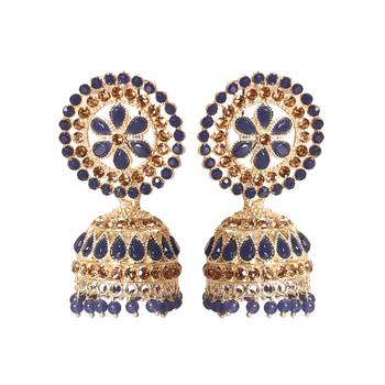 Ethnic Gold Plated Pearl Kundan Meenakari Jhumki Earring for Women 1