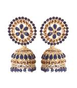 Ethnic Gold Plated Pearl Kundan Meenakari Jhumki Earring for Women